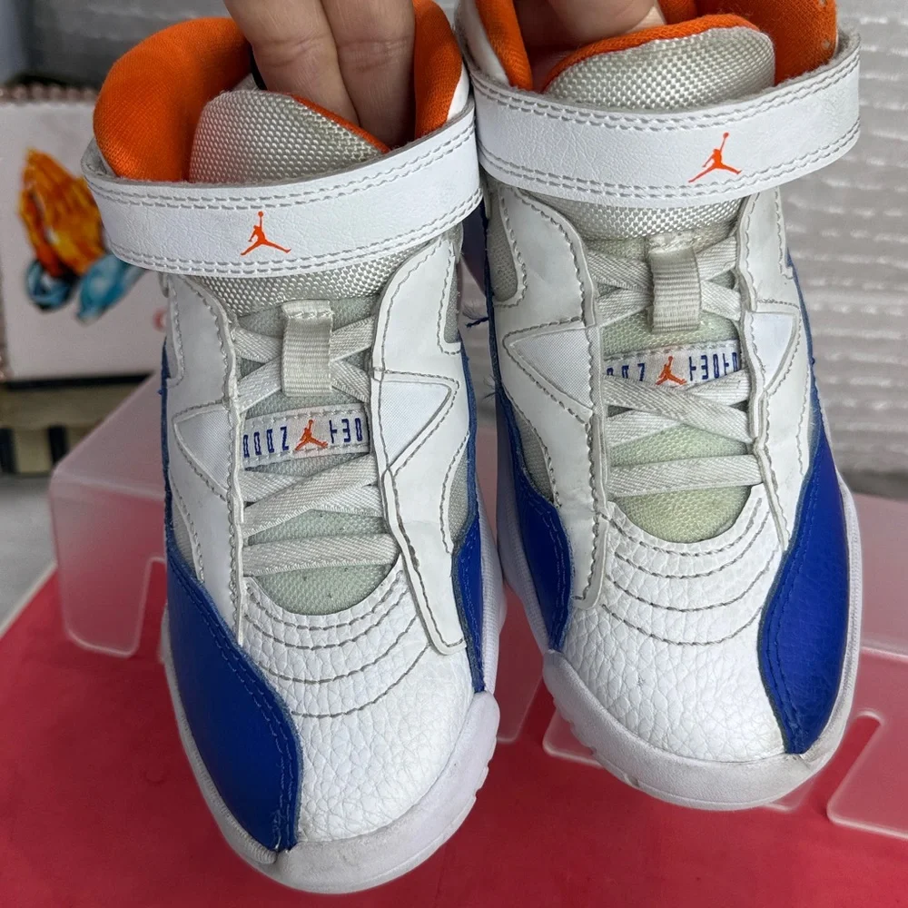 (N1)Jordan Jumpman-Unisex Baby Sneakers (11C,Boy and Girl),White,Blue and Orange - Picture 14 of 14